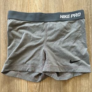 Nike Pro Dry Fit Compression Shorts Gray Size Small